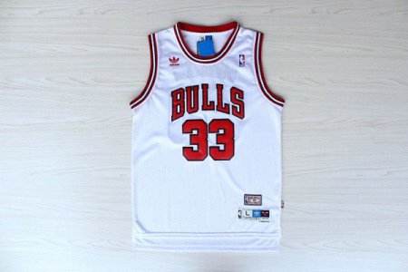 Maillot De Basket Chicago Bulls Scottie Pippen 33 Eyed Engrener Fan Version Blanc